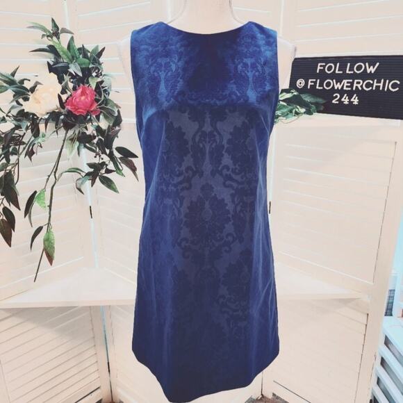 ALICE & OLIVIA CLYDE SLEEVELESS DAMASK SHIFT DRESS SIZE 6 - Picture 2 of 7